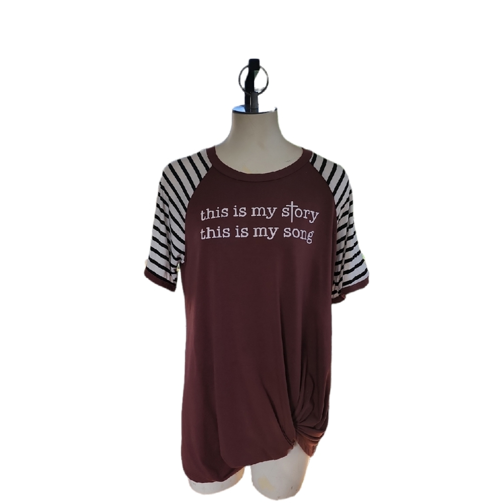 Elle and Grace Inspirational Short Sleeve T Shirt Size Large